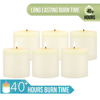 Unscented 3" x 3" 1-Wick White Pillar Candles, 6 Pack, White