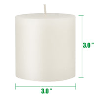 Unscented 3" x 3" 1-Wick White Pillar Candles, 6 Pack, White
