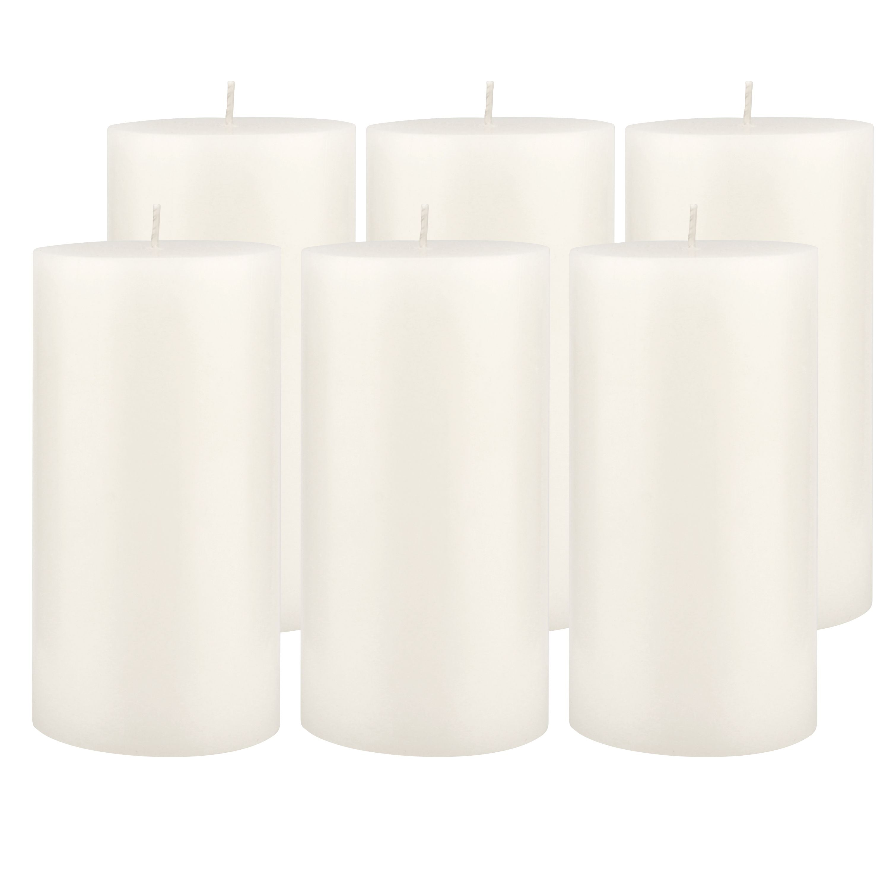 Stonebriar Unscented 3" x 6" 1-Wick White Pillar Candles, 6 Pack (WS)