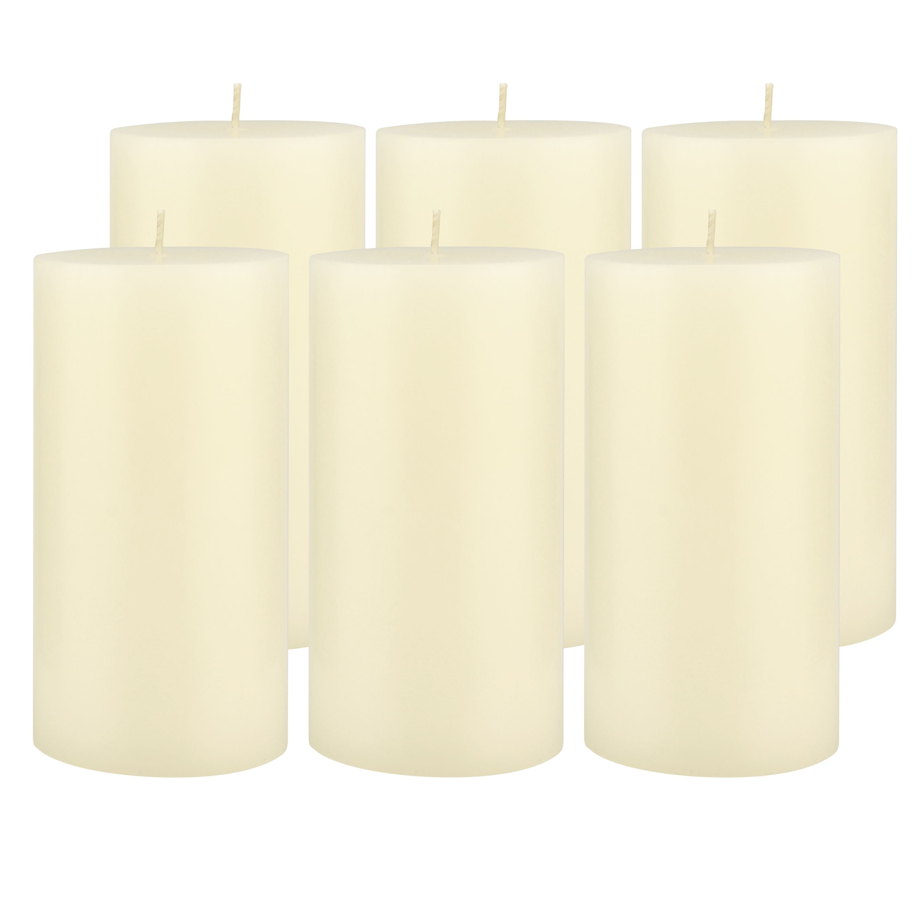 Stonebriar Unscented 3" x 6" 1-Wick Ivory Pillar Candles, 6 Pack, Off-White (WS)