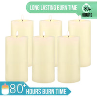 Stonebriar Unscented 3" x 6" 1-Wick Ivory Pillar Candles, 6 Pack, Off-White