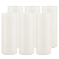 Stonebriar Unscented 3" x 8" 1-Wick White Pillar Candles, 6 Pack