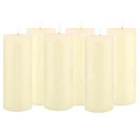 Stonebriar Unscented 3" x 8" 1-Wick Ivory Pillar Candles, 6 Pack