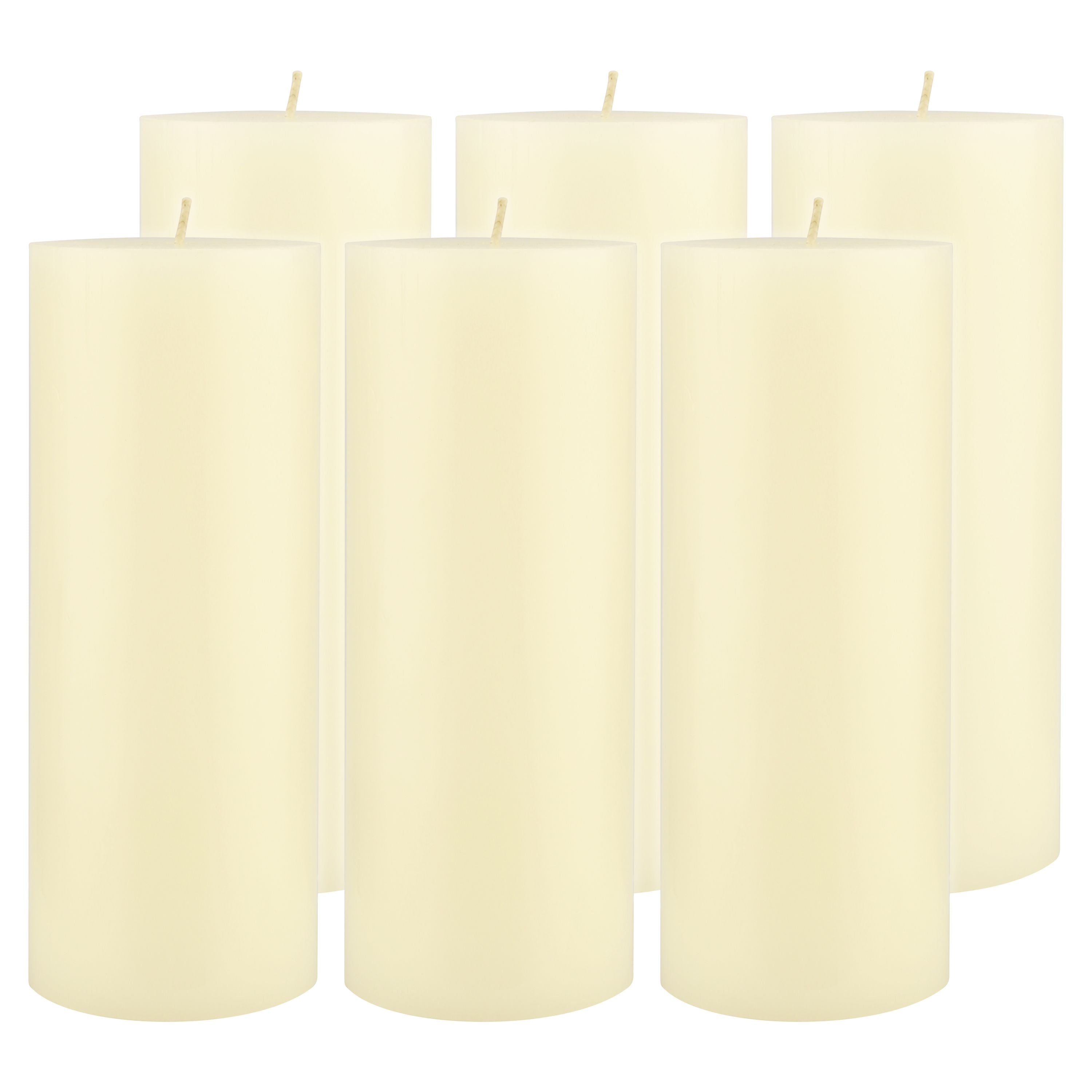 Stonebriar Unscented 3" x 8" 1-Wick Ivory Pillar Candles, 6 Pack (WS)