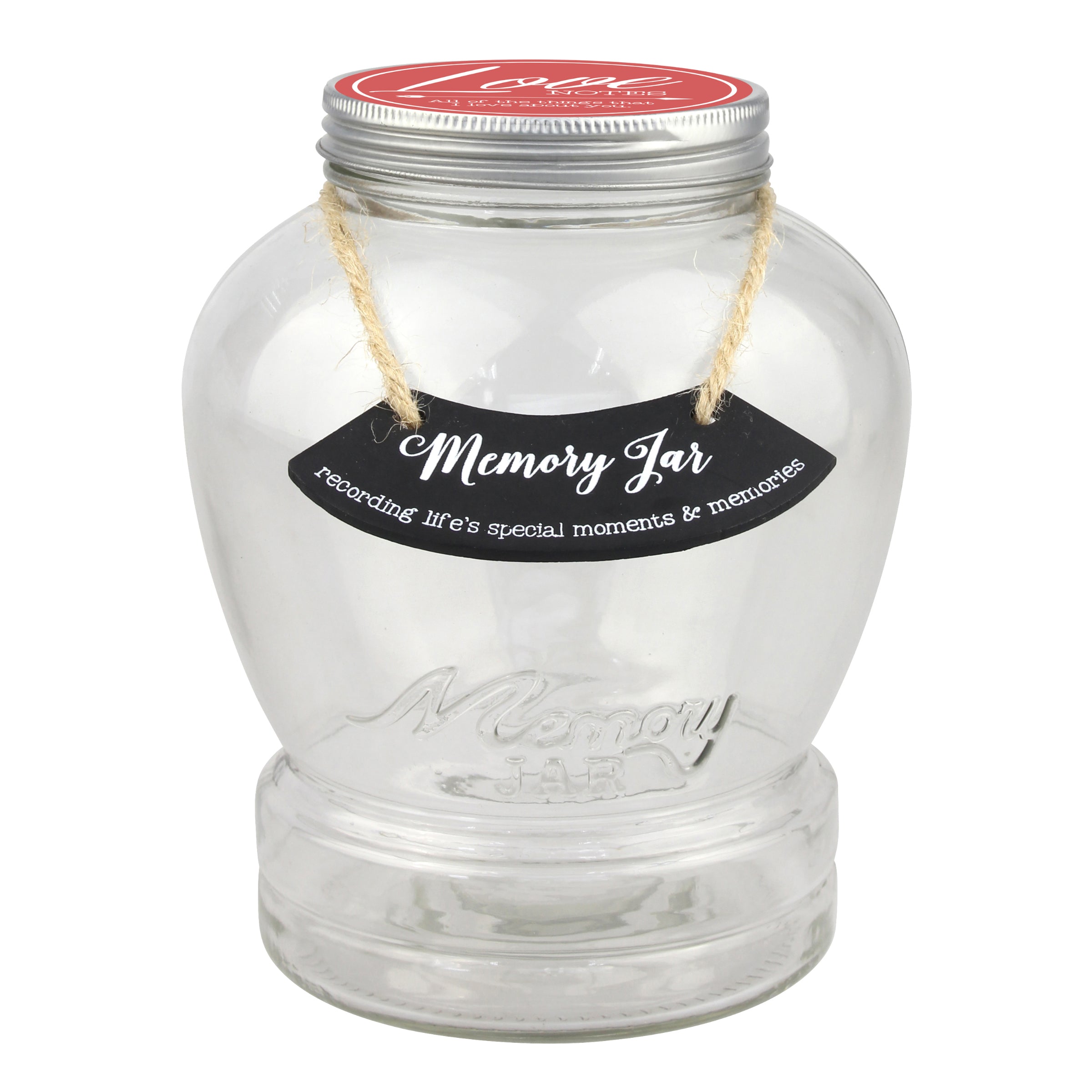 Top Shelf Love Notes Memory Jar Kit with 180 Tickets, Pen, and Decorative Lid