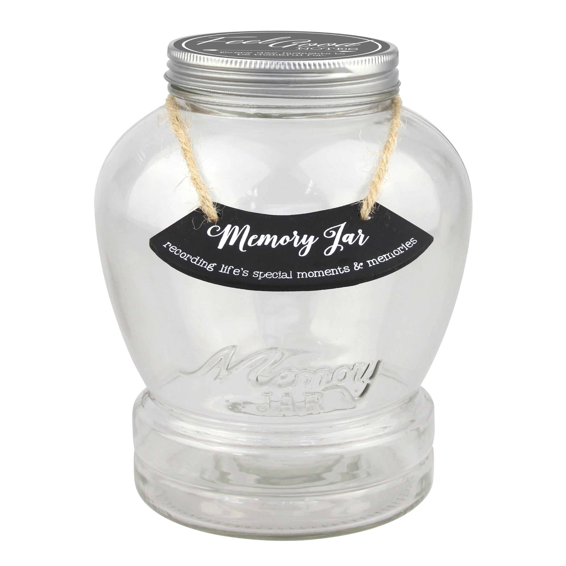 Top Shelf Feel Good Memory Jar With 180 Tickets, Pen, and Decorative Lid (WS)