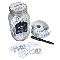 Top Shelf Engagement Wish Jar With 100 Tickets, Pen, and Decorative Lid