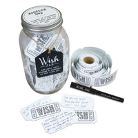Top Shelf Wedding Wish Jar With 100 Tickets, Pen, and Decorative Lid