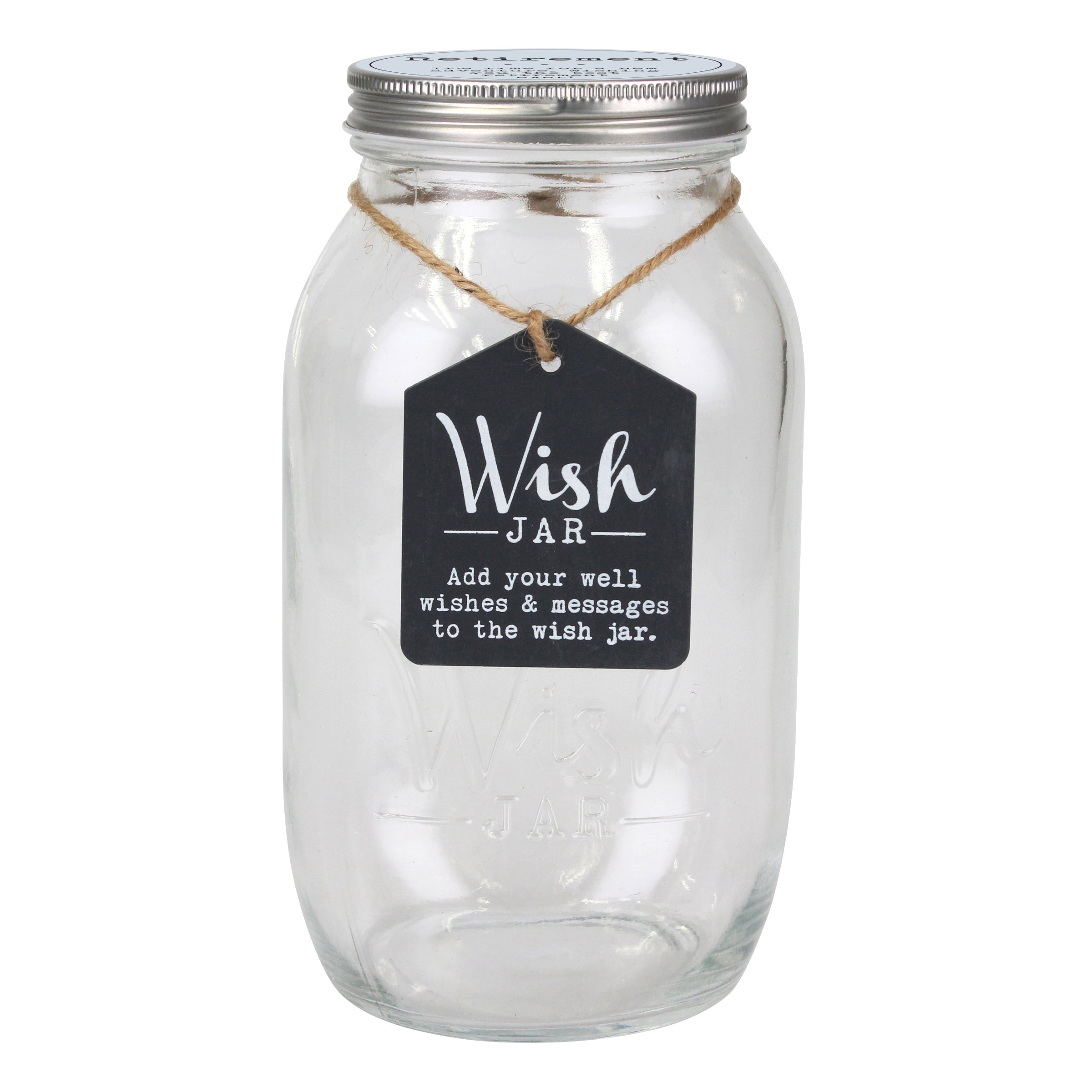 Top Shelf Retirement Wish Jar With 100 Tickets, Pen, and Decorative Lid (WS)