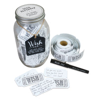 Top Shelf 50th Birthday Wish Jar With 100 Tickets, Pen, and Decorative Lid