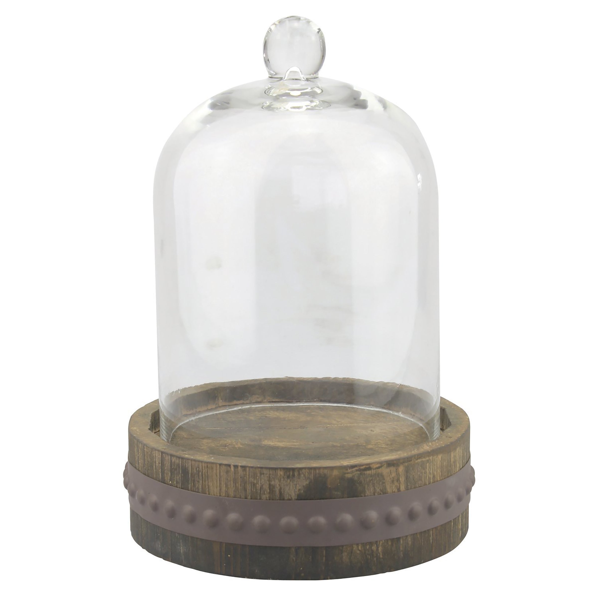 Bell Shape Glass Cloche with Wood Base - Large (12 in.) (WS)