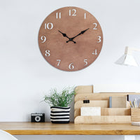 Brown Natural Wood Contemporary Wall Clock | Stonebriar Collection