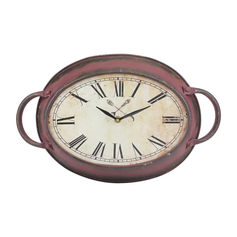 Oval Rustic Metal Wall Clock | Farmhouse Decor | Stonebriar Collection