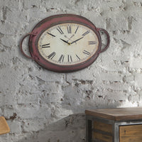 Oval Rustic Metal Wall Clock | Farmhouse Decor | Stonebriar Collection