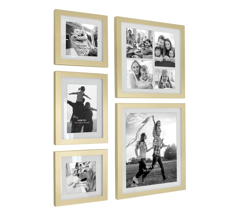 5 Piece Gold Gallery Wall Photo Frame Set Stonebriar Collection