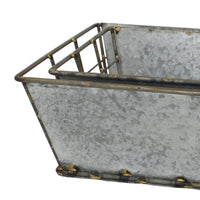 Galvanized Metal Storage Baskets | Farmhouse Decor | Stonebriar Collection
