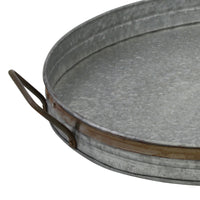 Galvanized Tray with Handles | Industrial Home Decor | Stonebriar Collection