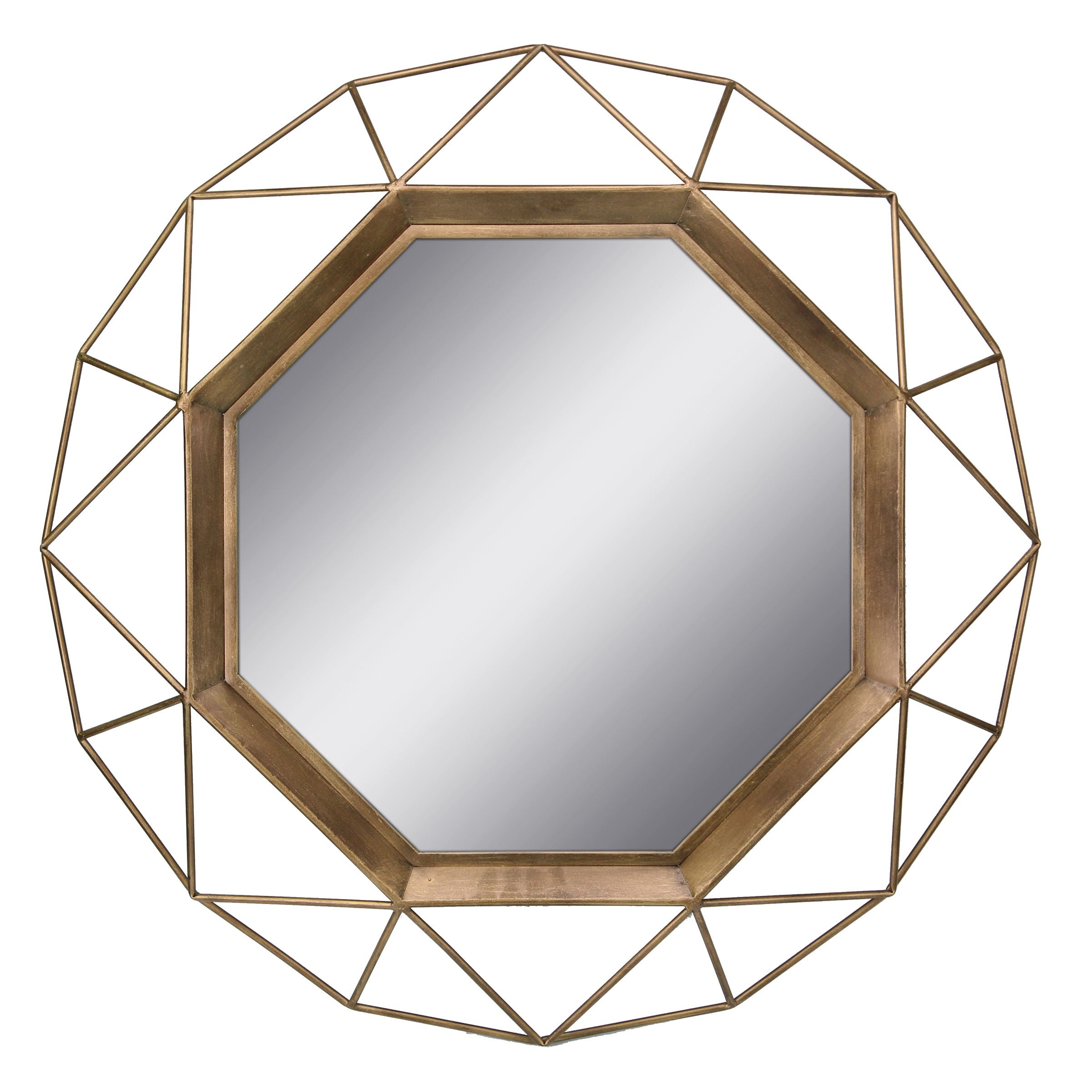 Antique Gold Geometric Mirror - 30 Inch (WS)