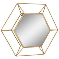 Gold Hexagon Metal Mirror - 24 Inch