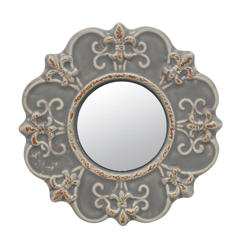 Gray Ceramic Mirror | Industrial Home Decor | Stonebriar Collection