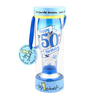 Top Shelf Hand Painted "50th Birthday" Tall Pilsner Glass