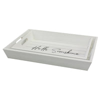 White Wooden Serving Trays with Handles | Stonebriar Collection
