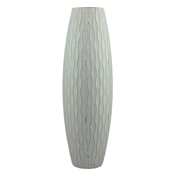 Weathered Pale Ocean Blue Wood Vase (Large) | Stonebriar