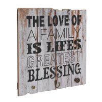 Wood Worn White Painted Love of Family Wall Art | Stonebriar Collection