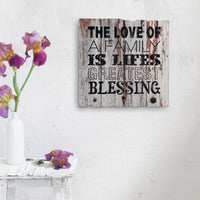 Wood Worn White Painted Love of Family Wall Art | Stonebriar Collection