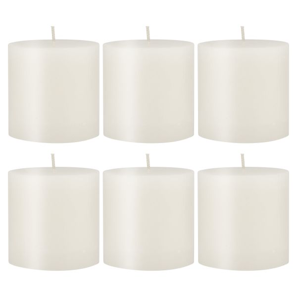 Unscented 3" x 3" 1-Wick White Pillar Candles, 6 Pack, White (WS)