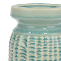 Textured Pale Ocean Ceramic Pillar Candle Holder | Nautical Decor Ideas | Stonebriar Collection