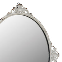Oval Antique White Metal Wall Mirror | Antique Home Decor | Stonebriar Collection