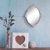 Oval Antique White Metal Wall Mirror | Antique Home Decor | Stonebriar Collection