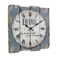 Blue and White Roman Numeral Wooden Clock | Stonebriar Collection