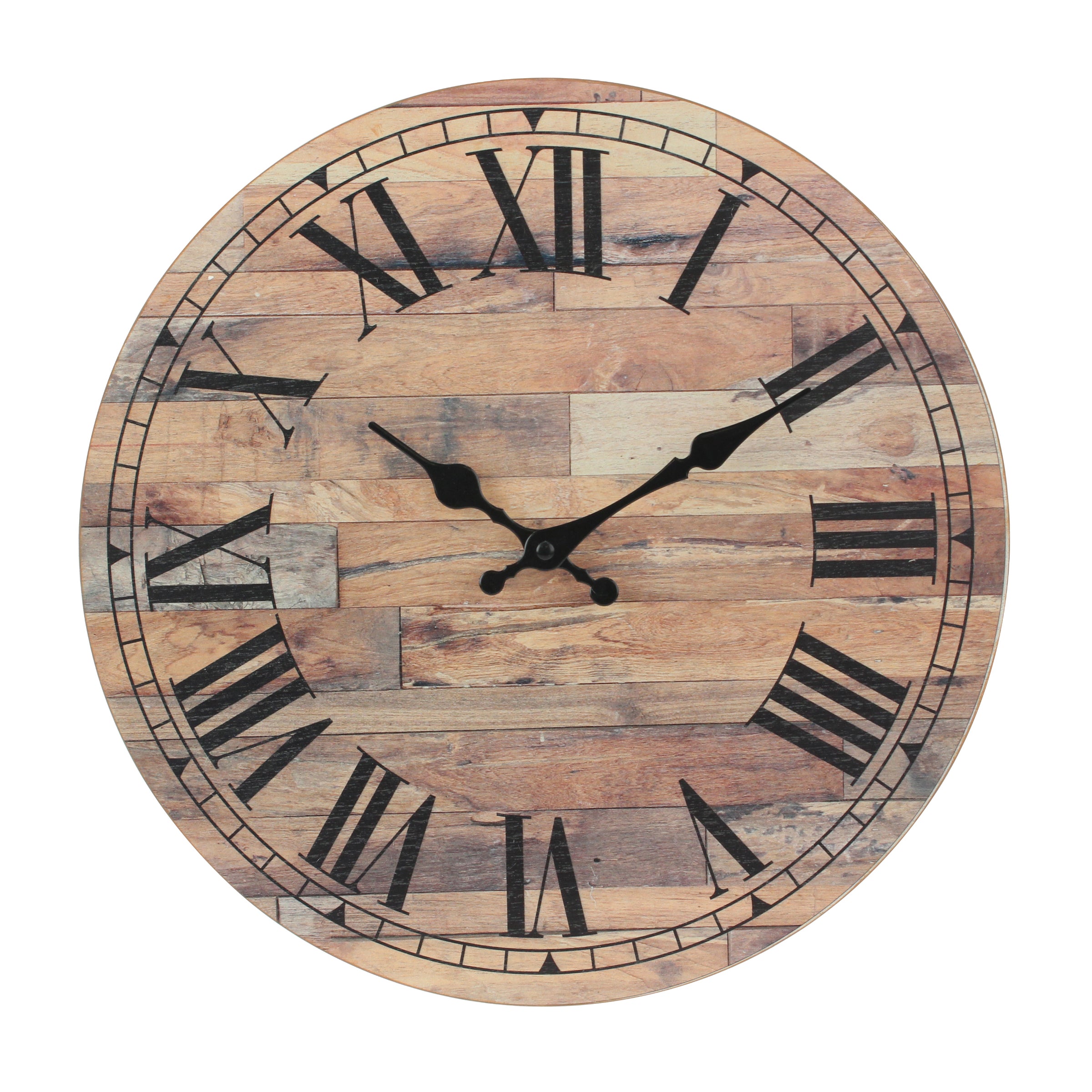 Stonebriar Orologio Da Parete Vintage In Legno Rustico 40 Cm - Quadrante Bianco Usurato Con Numeri Arabi, Stile Shabby Chic Per Fattoria, Soggiorno O Cucina