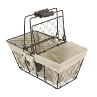 Farmhouse Metal Chicken Wire Picnic Basket | Stonebriar Collection