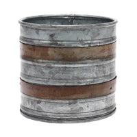 Rustic Metal Container with Rust Trim | Stonebriar Collection