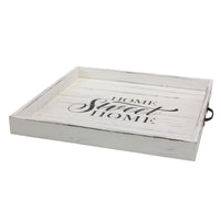 "Home Sweet Home" Rustic White Wood Serving Tray | Stonebriar Collection