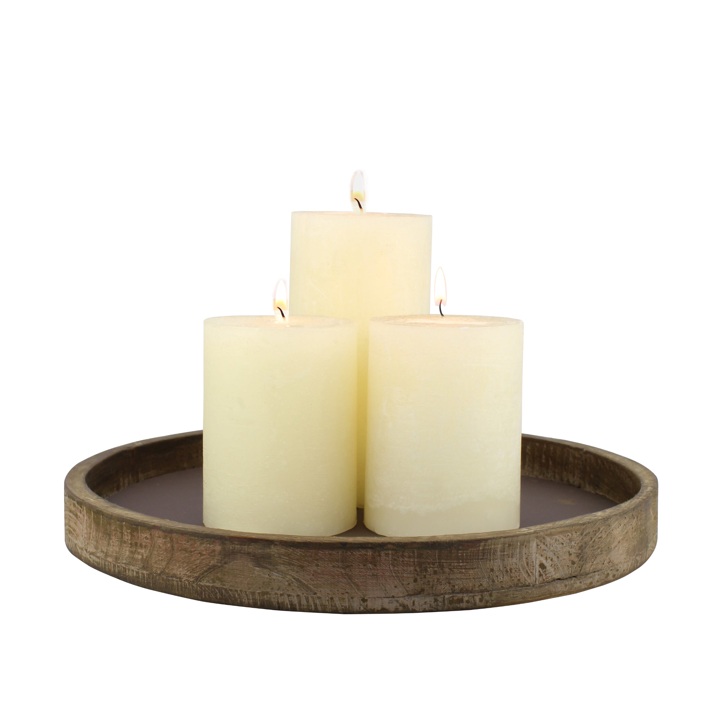 Rustic Wood Candle Holder | Stonebriar Collection