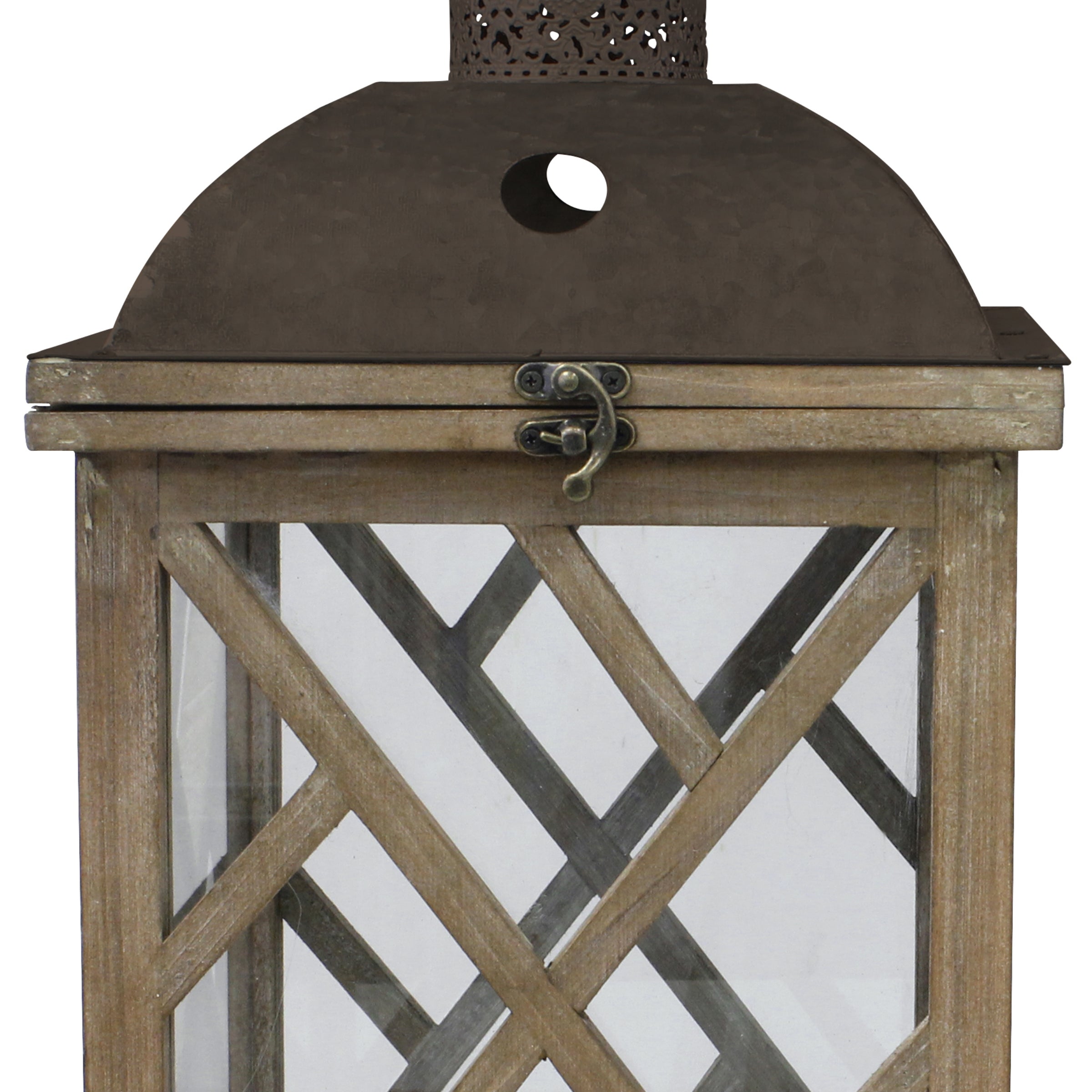 Stonebriar Collection Brown Rustic Candle Hurricane Lantern SB-5174C - The  Home Depot