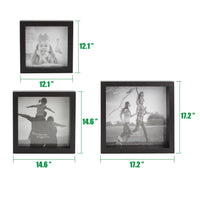 Square Wall Mounted Gallery Frames, Wood, Black, Set of 3 | Stonebriar Collection