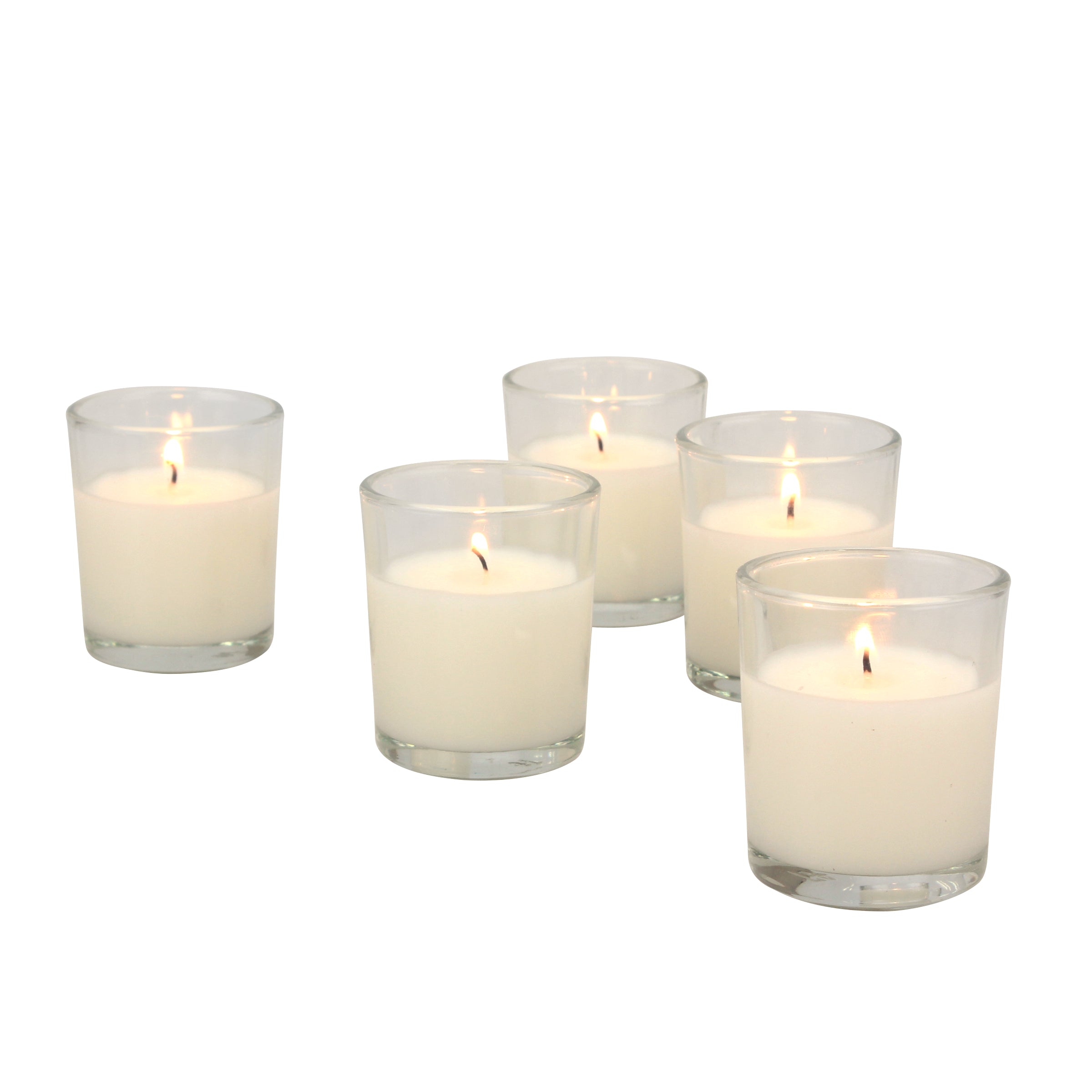 Stonebriar 48-Pack Unscented Long Burning Clear Glass Ivory Wax Filled Votive Candles