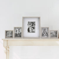 Stonebriar Decorative Rectangle Wall Mounted Gallery Frames, Wood, Light Gray (Set of 5)