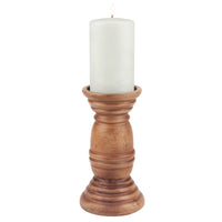 Large Decorative Natural Wood Pillar Candle Holder