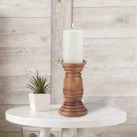 Large Decorative Natural Wood Pillar Candle Holder