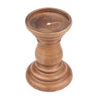 Stonebriar Medium Decorative Natural Wood Pillar Candle Holder