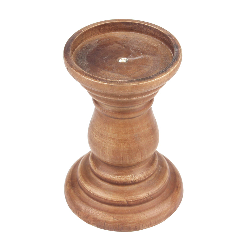 Medium Decorative Natural Wood Pillar Candle Holder Stonebriar Collection