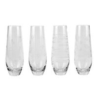 Top Shelf Decorative Stemless Champagne Glass Set, Set of 4