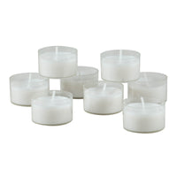 6 to 7 Hour Long Burning Unscented Clear Cup Tea Light Candles, White, Bulk 192 Pack