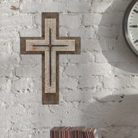 Weathered Wood Wall Cross with Metal Accents | Stonebriar Collection